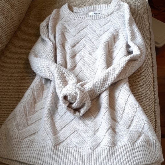 Sonoma Cream Knit Sweater Chevron Texture Women's Small S Neutral Cozy Winter - Picture 4 of 9